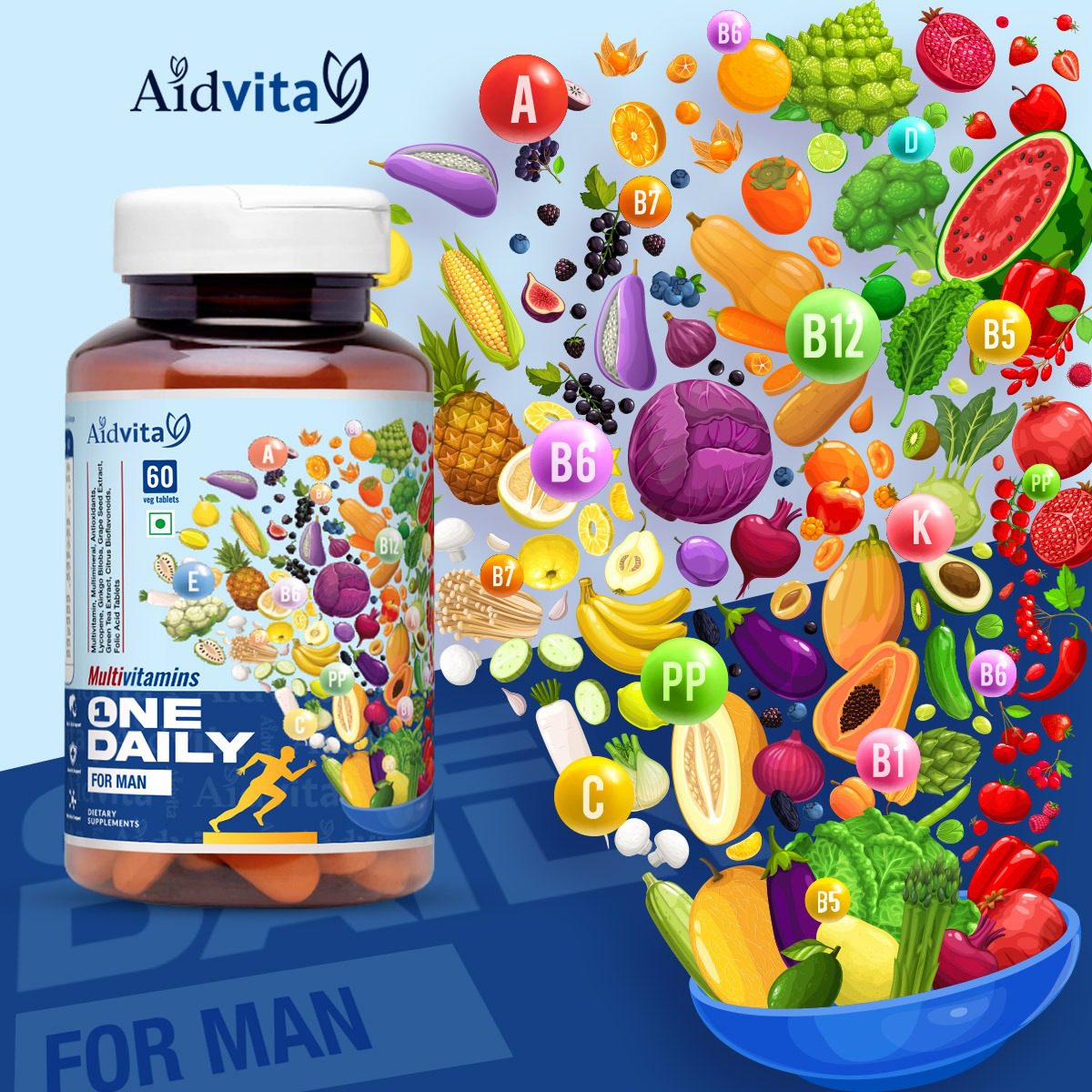 Multivitamin for men | Aidvita Multivitamin tablets for men